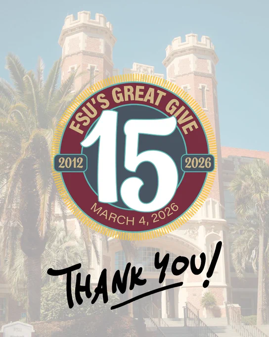 The Great Give logo is centered in front of a semi-transparent photo of the Westcott Building. "Thank You!" is in bolded and underlined.