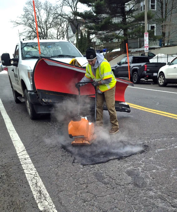 Picture: PWD patch crews making repairs.