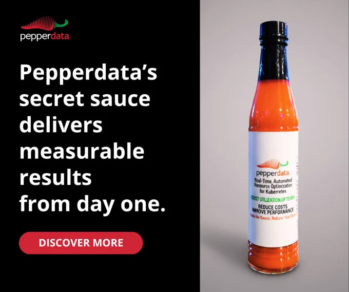 An image of the Pepperdata logo and Pepperdata hot sauce with the words: Pepperdata's secret sauce delivers measurable results from day one.