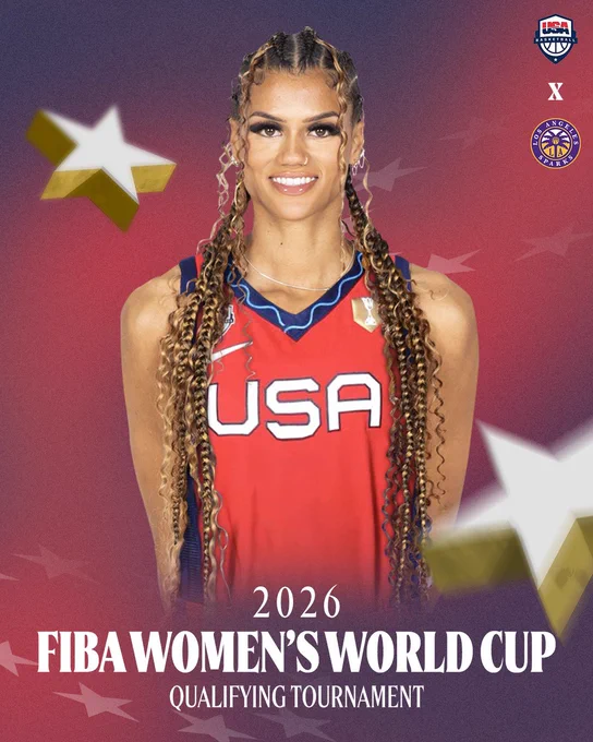 Rae Burrell 2025 FIBA women’s World Cup qualifying tourney graphic