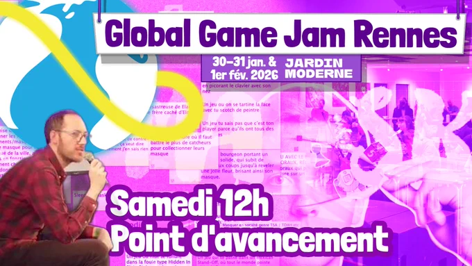 Global Game Jam 2026.
Samedi 12h. Point d'avancement.