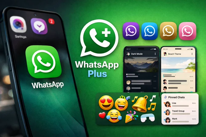 WhatsApp Plus premium subscription features including custom themes and icons