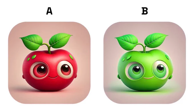 Apple iOS educational app beta testing (A/B Testing) which app icon is better? Left or right?