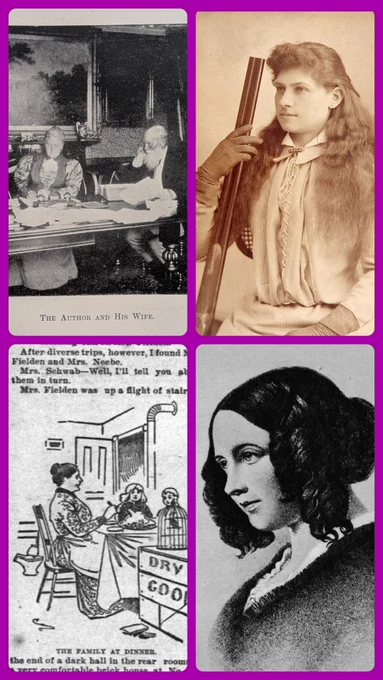 Collage of our unsung heroes: Thomas Normington and his wife, Charlotte; Annie Oakley; Catherine Hogarth (Dickens); and Sarah Fielden.
