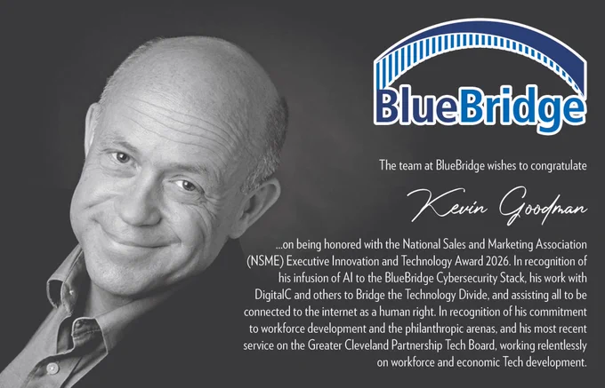 I have been blessed for 21 years to work at and to run BlueBridge Networks. I've met hundreds of amazing leaders, scientists, engineers, politicians, entrepreneurs, and Community leaders. I've quietly appreciated and enjoyed the recognition bestowed on me, which reflects our team, vendors, our local tech scene, and especially our Customers.

This proclamation from our Office of Ohio Governor Mike DeWine and Jim Tressel to our Company and me is by far the one most close to my heart.

Thank you!❤️