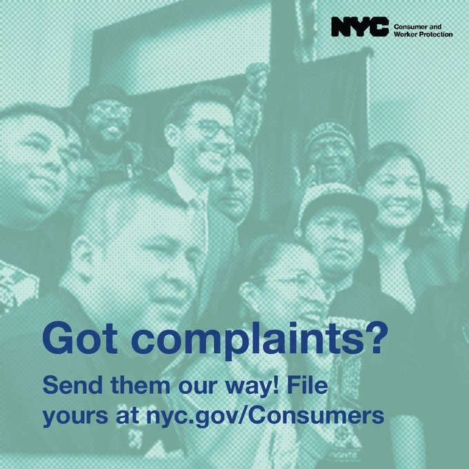 DCWP Commissioner Sam Levine stands with workers. Got complaints? Send them our way! File yours at nyc.gov/Consumers