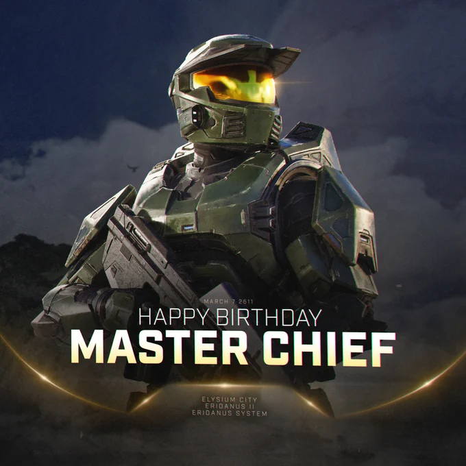 Heroic image of Master Chief with "Happy Birthday Master Chief" overlaid