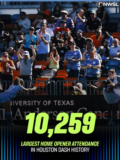 Houston Dash earns their largest home opener attendance of 10,259 people recorded this past weekend
