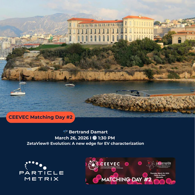 Particle Metrix invitation to the second CEEVEC Matching Day on March 26, 2026, at the Palais du Pharo in Marseille.