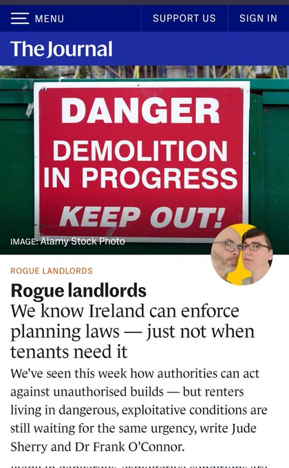As long as those renting continue to be treated as 2nd class citizens in Ireland we will never truly have a republic

Me & @judesherry talk all things renting, landlords, RTB & garden sheds in todays @thejournal_ie 

#DerelictIreland 