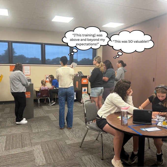 group of teachers at autism training