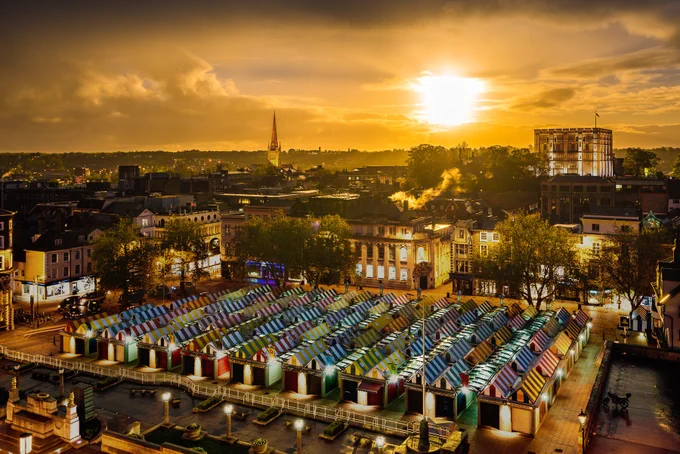 Norwich market from above