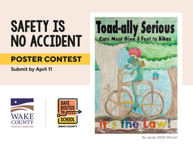 Informational graphic for a poster contest. The title reads “Safety Is No Accident.”