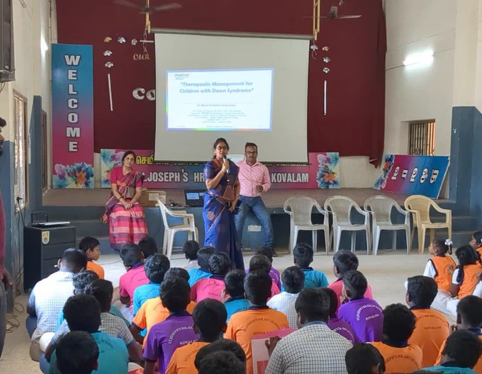Smt. Sobhiya Vani, Special Teacher, NIEPMD (D), delivered the session on 'Early Identification and Diagnosis of Children with Down Syndrome' on the occasion of 'World Down Syndrome Day' on 20th March 2026. 