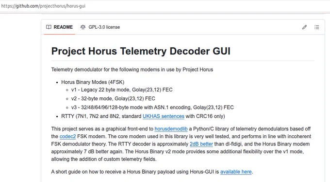 Github page for the HORUS-GUI app at https://github.com/projecthorus/horus-gui