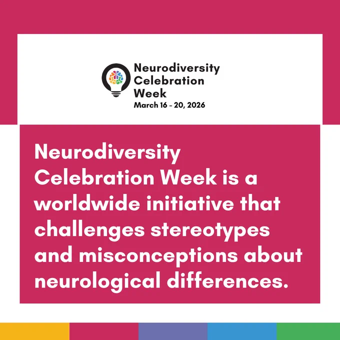 Did you know that every neurodivergent individual has a unique pattern of strengths and challenges? Raising awareness of neurodiversity is a vital first step—but not enough!

Neurodiversity Week is about shifting how we understand and support neurodivergent individuals. 

It encourages schools, universities, and organisations to recognize diverse strengths, foster inclusion, and build more equitable environments where everyone can thrive.