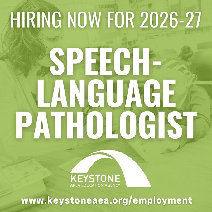 Job ad for speech-language pathologist at Keystone AEA