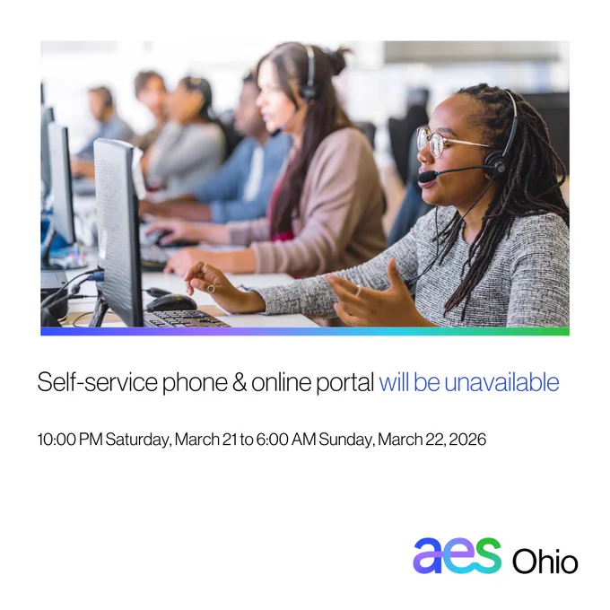 text reads Self-service phone and online portal will be unavailable from 10 P.M. Saturday, March 21 to 6:00 AM Sunday, March 22, 2026. 
