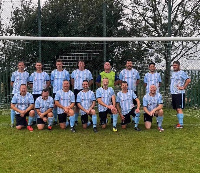 Cymru hopeful Blakey tries out his pre-match pose ( far right ) in case Wales need a quarterback midfielder in north America this summer.