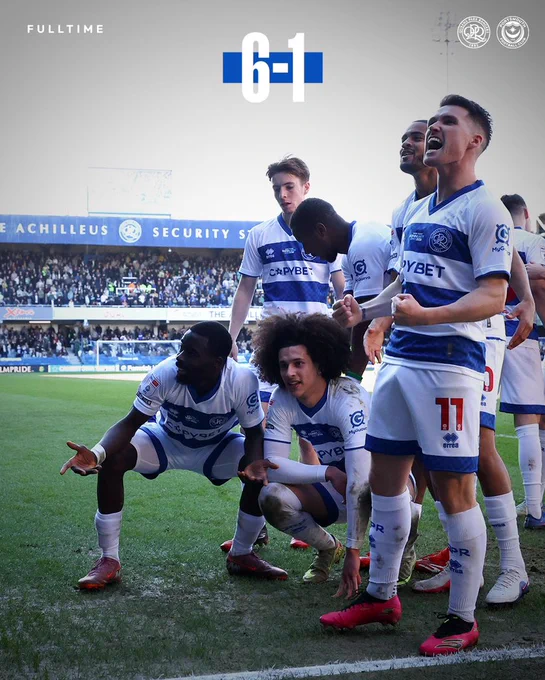 FULL TIME: QPR 6-1 Portsmouth