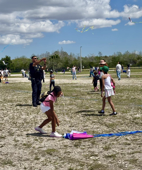 Miramar Kite Fest with officers