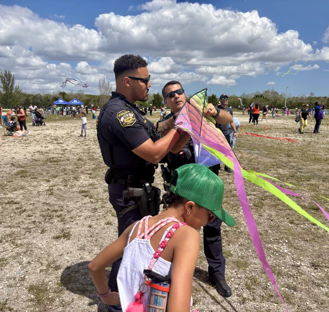 Miramar Kite Fest with officers