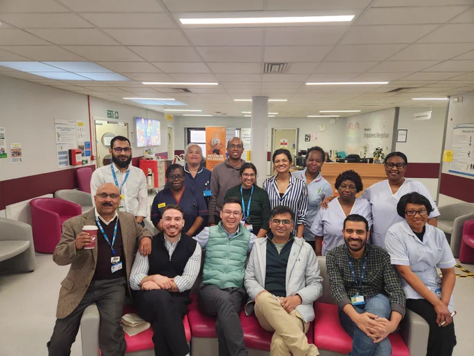 An image of the urology team, smiling