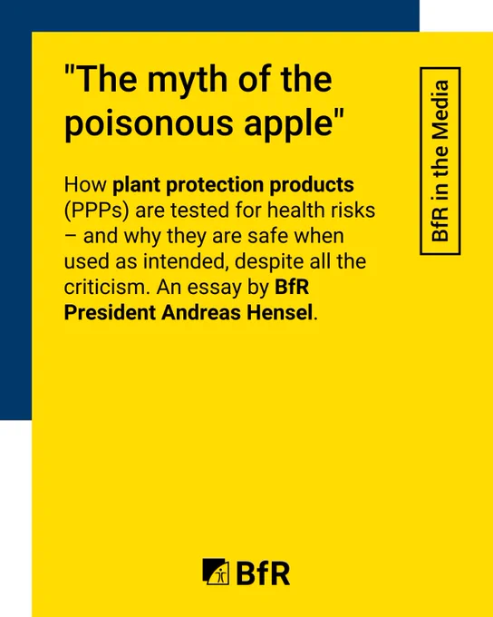 "The myth of the poisonous apple". How plant protection products (PPPs) are tested for health risks – and why they are safe when used as intended, despite all the criticism. An essay by BfR President Andreas Hensel.