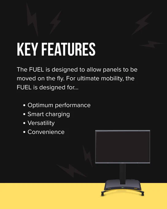 the FUEL has: optimum performance, smart charging, versatility, convenience