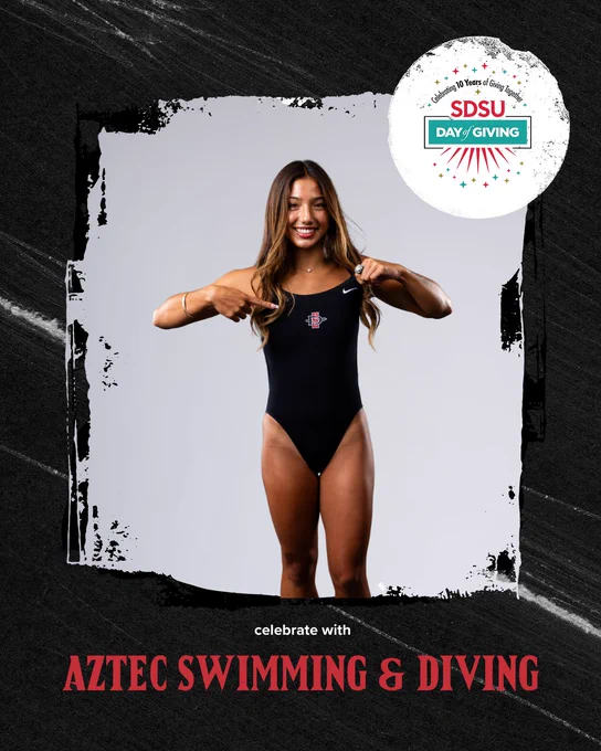 Aztec Swim & Dive Graphic - Day of Giving at SDSU - 03.10.26