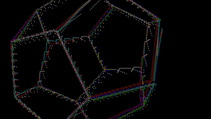 Still from Ex Nihilo (Cosmos). Custom software (color, silent), computer, screen or projector, NFT registration.