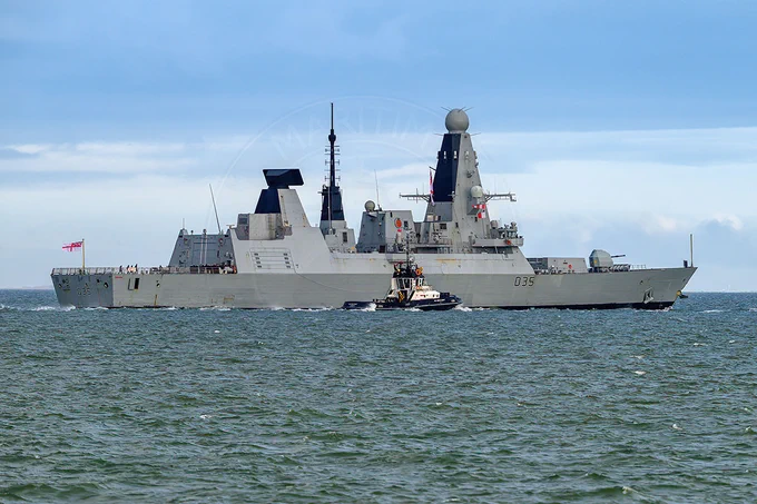 The  Royal Navy Type 45 destroyer HMS Dragon