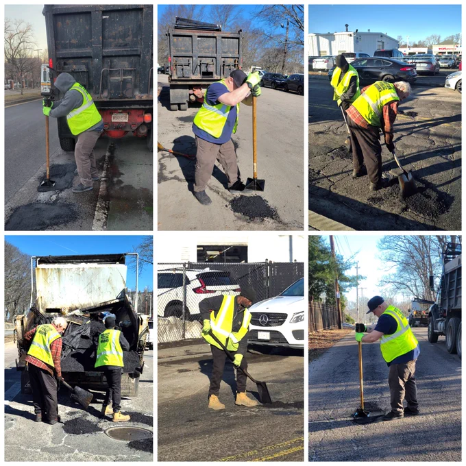 Picture: PWD patch crews making repairs to roadways across the city.