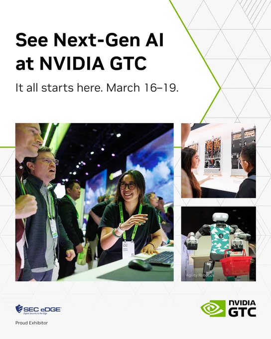 NVIDIA GTC 2026 See Next-Gen AI at NVIDIA GTC. It all starts here. March 16-19. SecEdge is a Proud Exhibitor. Booth 3118 in the Grand Ballroom.