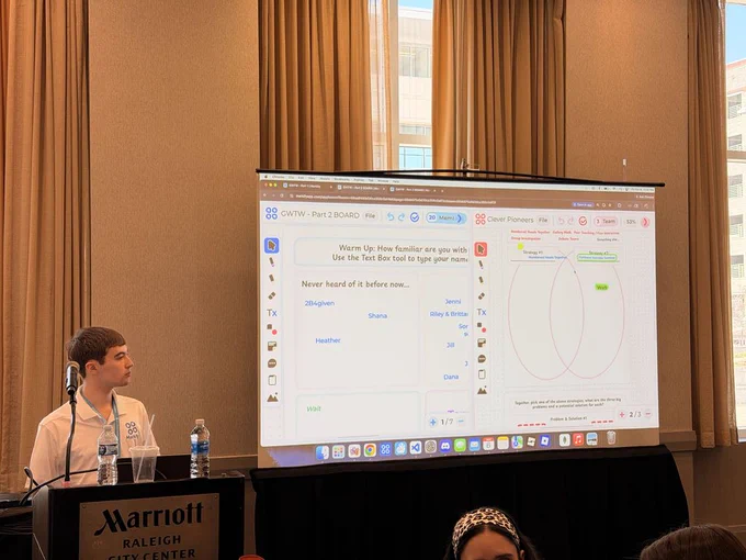 Anthony presenting the new secret project for the first time in a session at NCTIES.