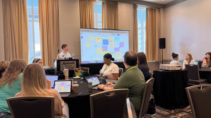 Teachers using Markify in a session at NCTIES.