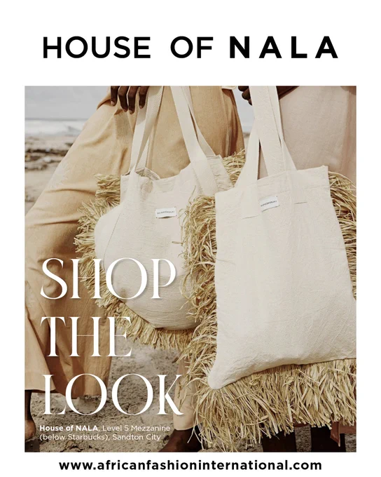 LaurenceAirline beige cotton and natural raffia tote bag, handmade statement carry-all available online at House of NALA. 