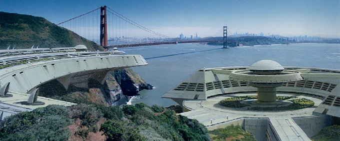 Starfleet Headquarters, also abbreviated Starfleet HQ, was the administrative center of Starfleet Command located in California, on Earth. Sharing grounds with Starfleet Academy and located near to Starfleet Medical, the Starfleet Headquarters encompassed territory adjacent to the city of San Francisco, on either side of the Golden Gate passage into San Francisco Bay.
