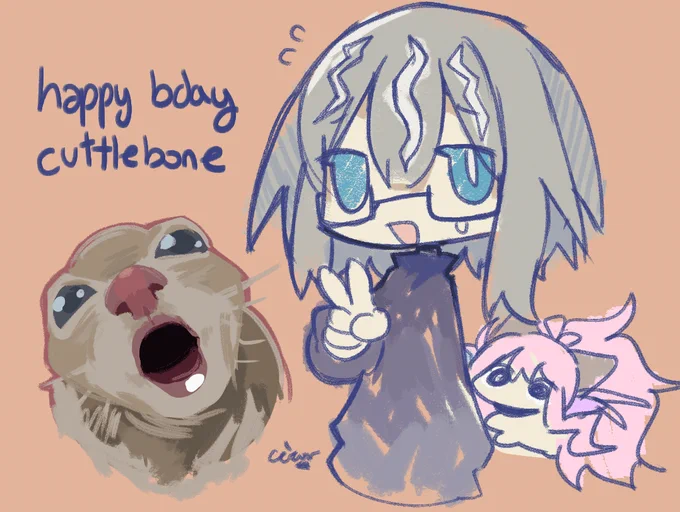 suckle cat cuttle bone and creacher