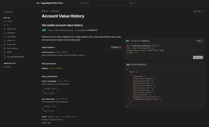 Preview of API endpoint documentation 