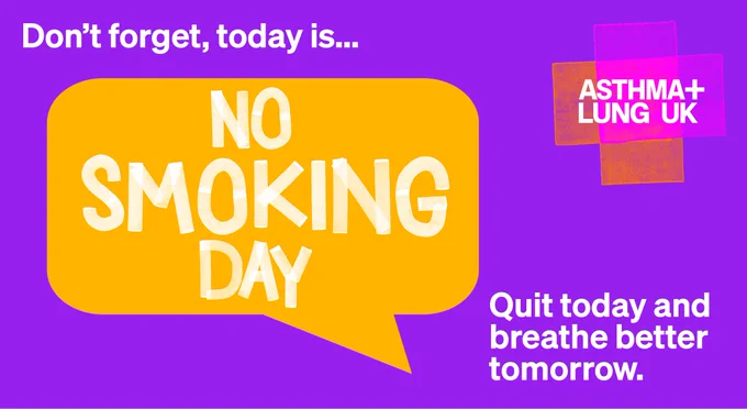 Don't forget, today is No Smoking Day. Quit today and breathe better tomorrow. 