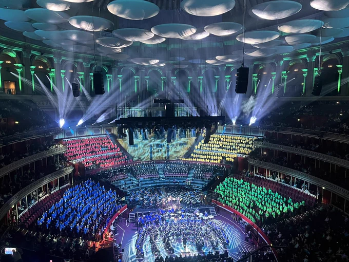 Students from Merton on the Royal Albert Hall stage