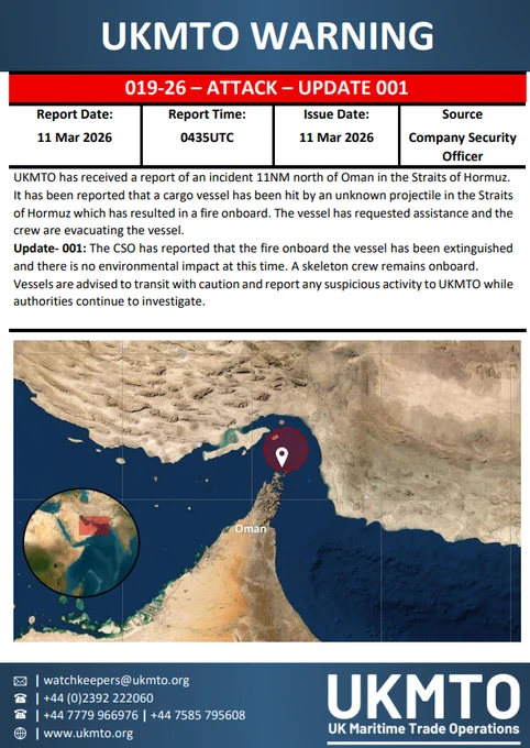 UKMTO WARNING 019-26 UPDATE 001
