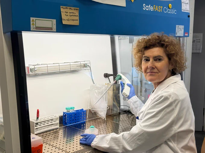 Natalia S. Pellegata in laboratorio.