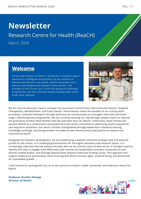 Front page of March issue of ReaCH newsletter