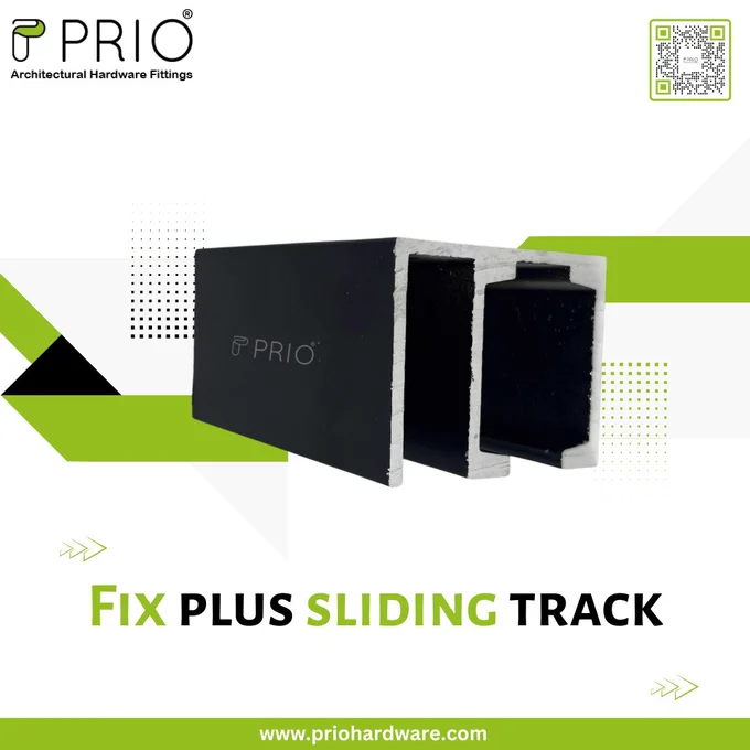 PRIO Fix Plus sliding track architectural hardware product display.