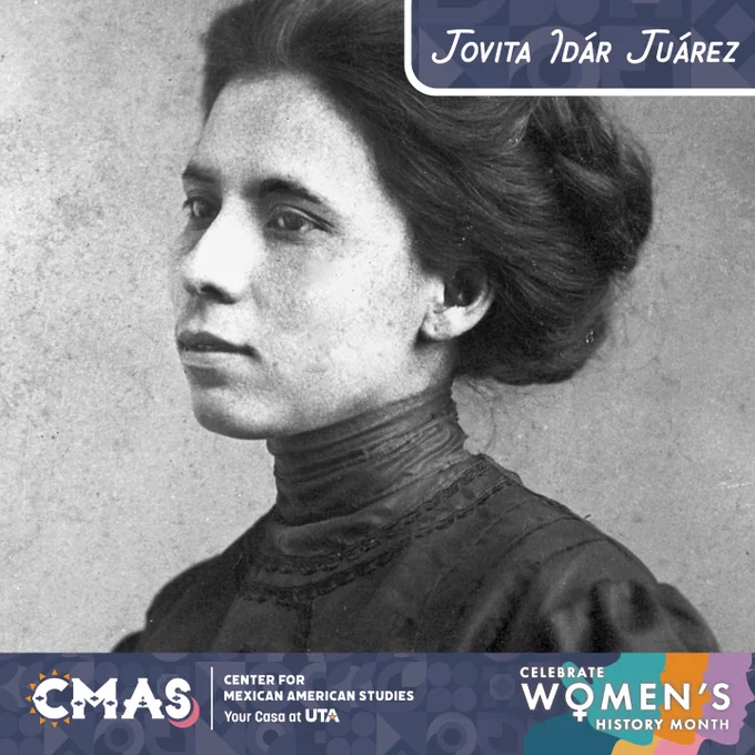 Pfofile picture in black and white of Jovita Idar Juarez.
