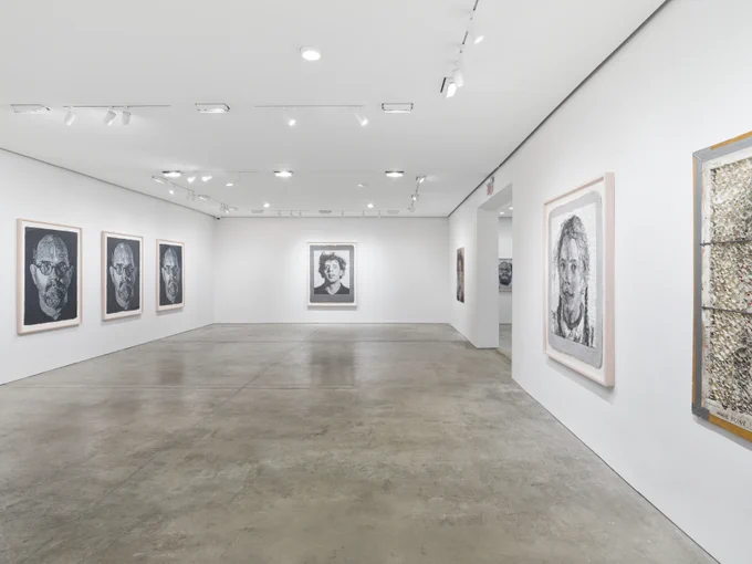 Installation image, Chuck Close and Pulp, Pace Prints, 2026. 