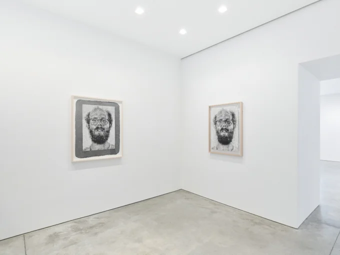 Installation image, Chuck Close and Pulp, Pace Prints, 2026. 