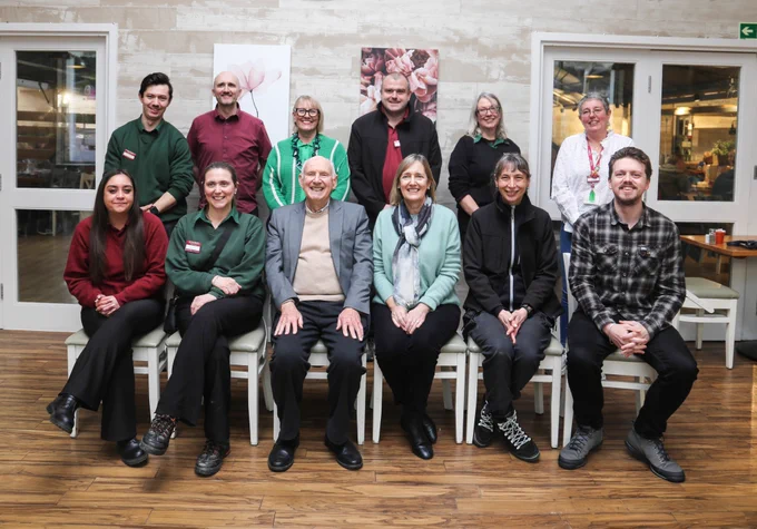 Celebrating wonderful colleagues at the M.A.D. Award lunch - Sam Dickson (Managing Director, Squire’s Garden Centres - back row, third from left) with Colin Squire OBE (Chairman Emeritus) and Sarah Squire (Chairman), Squire’s Garden Centres, front row, centre.